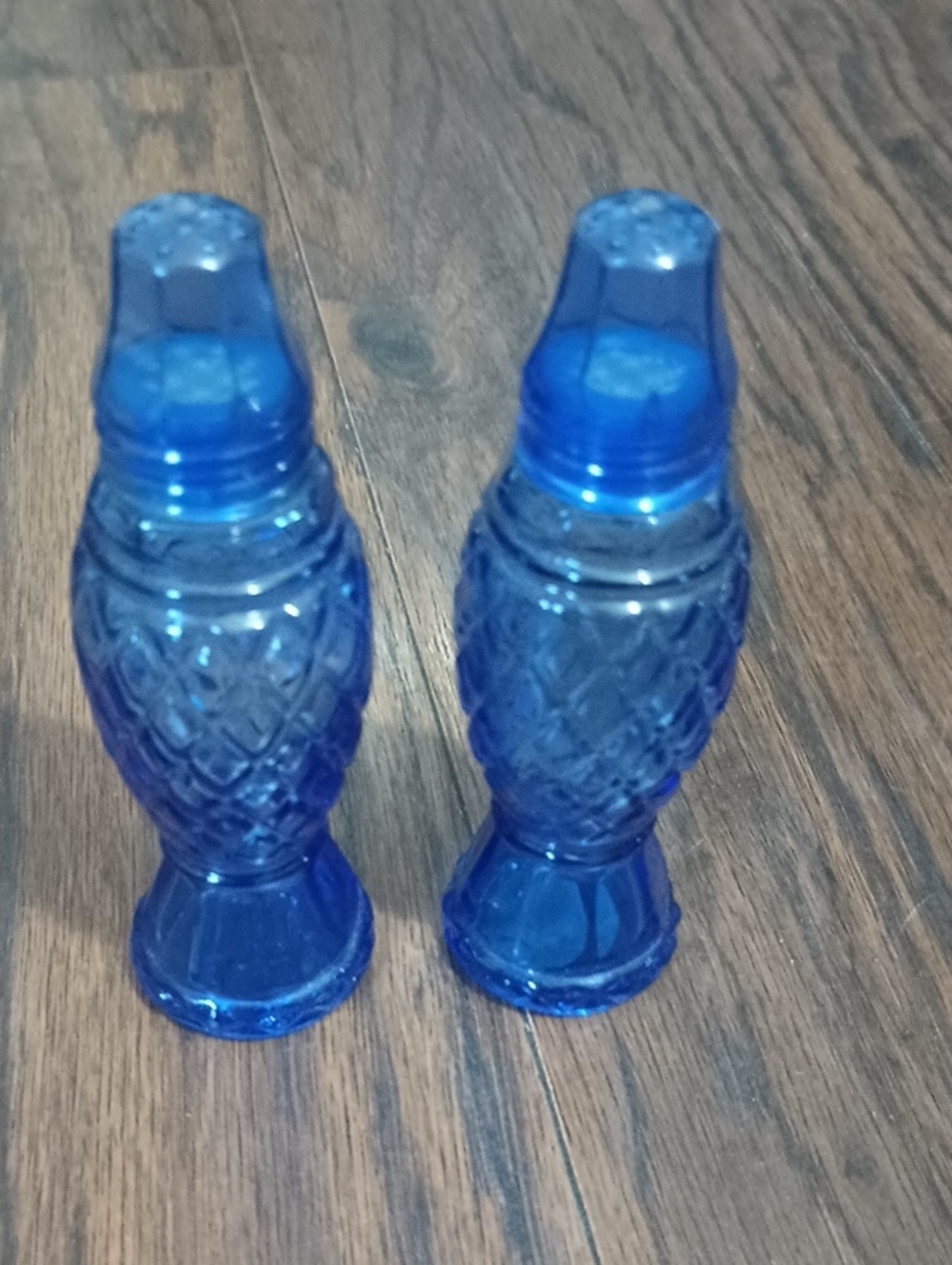 Blue Glass Salt and Pepper Shakers - Decorative Home Accent